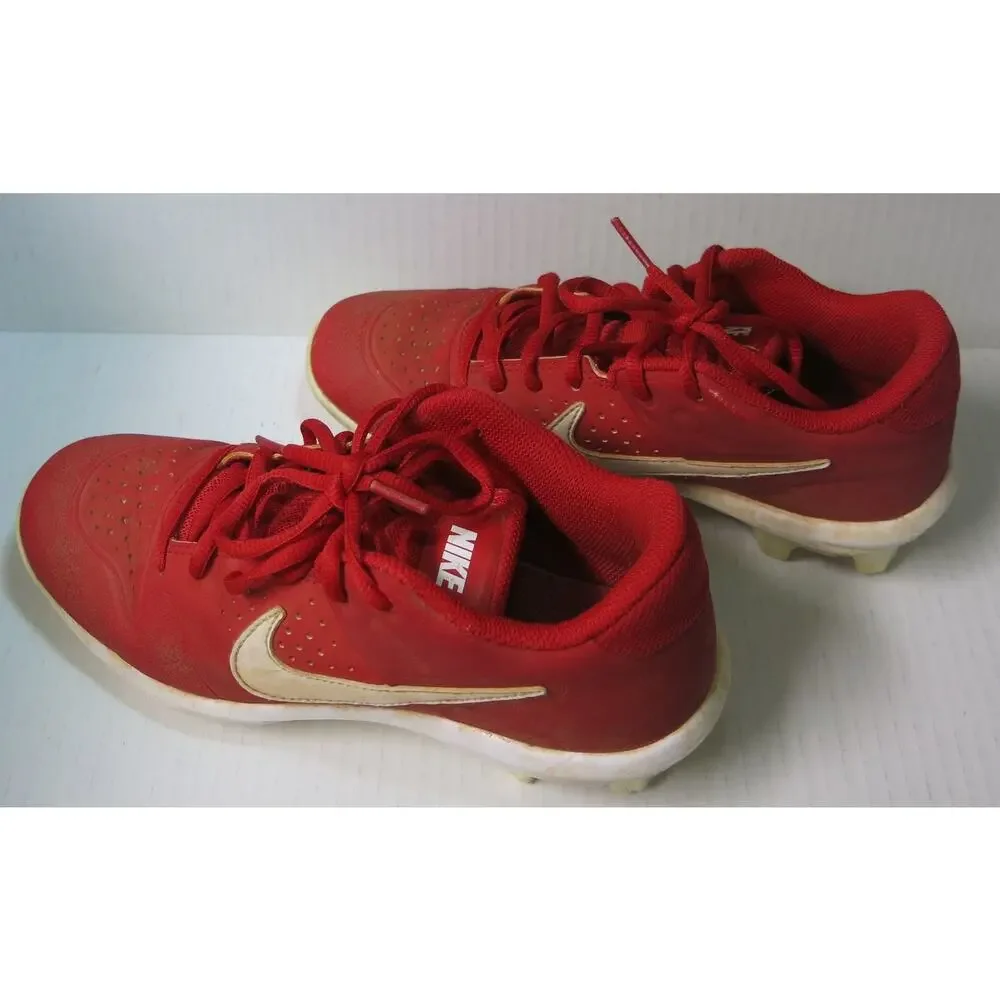 Nike Baseball Softball Cleats Alpha Huarache Size 4 Youth Kids Red Sports Team